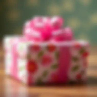 A beautifully wrapped gift with a colorful bow