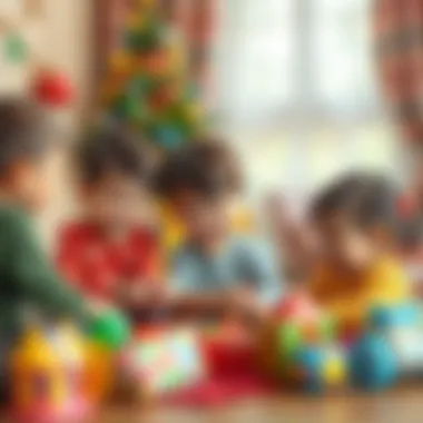 Happy children playing with affordable toys