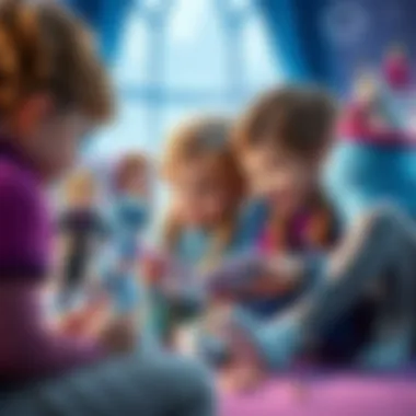 Children Engaging with Frozen 2 Merchandise Children enjoying Frozen 2 themed toys