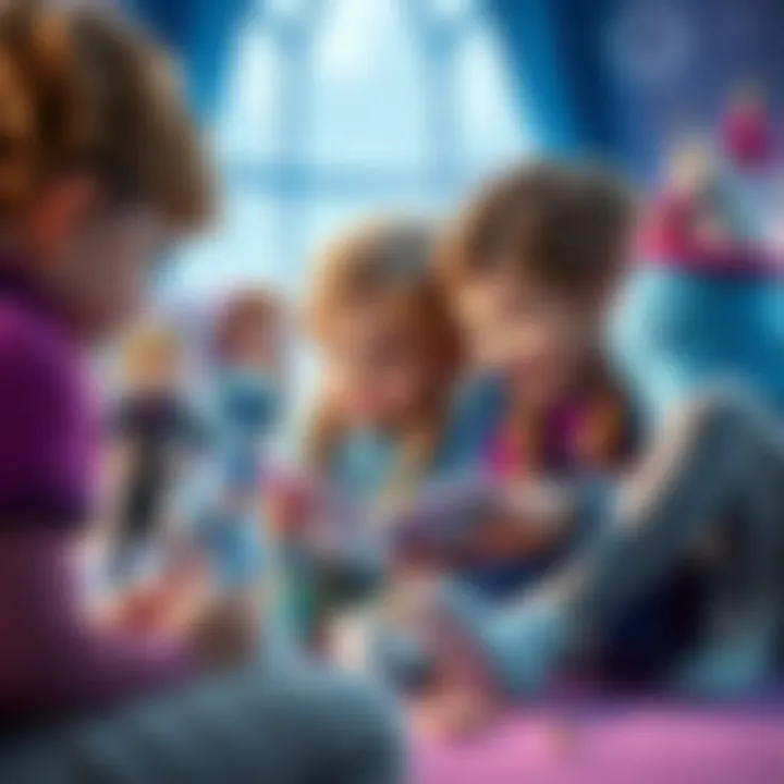 Children Engaging with Frozen 2 Merchandise Children enjoying Frozen 2 themed toys