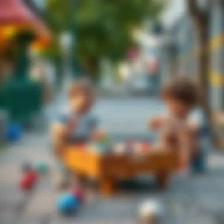 Exciting Marble Game Kids laughing and playing marbles on the sidewalk.