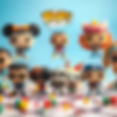 Artistic representation of Funko Pop design evolution over the years