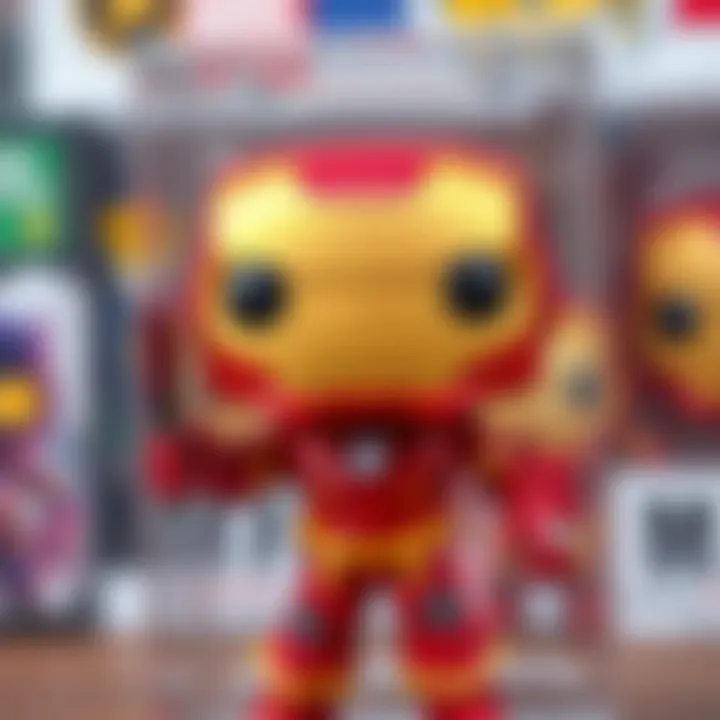 Preservation Tips for Funko Pop Iron Man A close-up shot of Funko Pop Iron Man with protective casing to emphasize preservation.