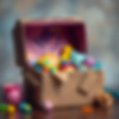 Mysterious box with vibrant contents