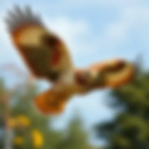 A majestic hawk soaring through the sky