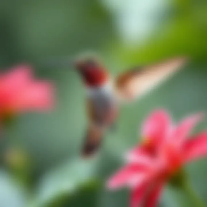Hummingbird at Rest A strikingly beautiful hummingbird perched on a flower