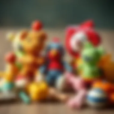 Colorful handmade toys made from natural materials