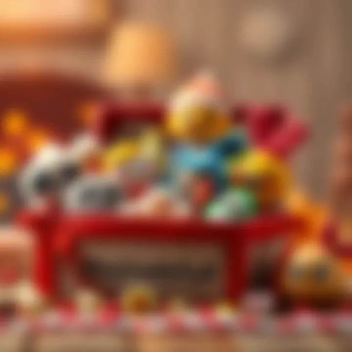 Gift box filled with thoughtful items representing emotions