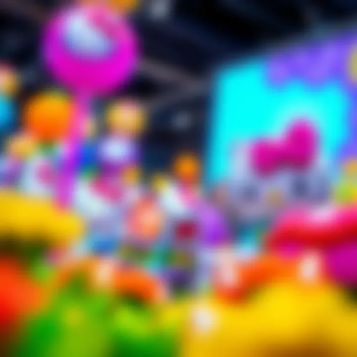 Colorful Hello Kitty decorations at the event