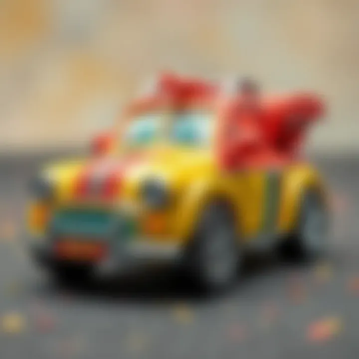 Colorful toy car promoting creativity