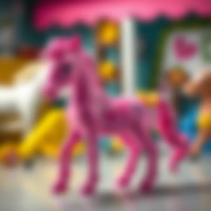 A historical overview of pink pony toys showcasing various models through the years.