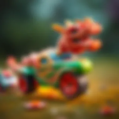 Dynamic Play with Hot Wheels Dragon Launcher Vibrant Hot Wheels dragon launcher in action