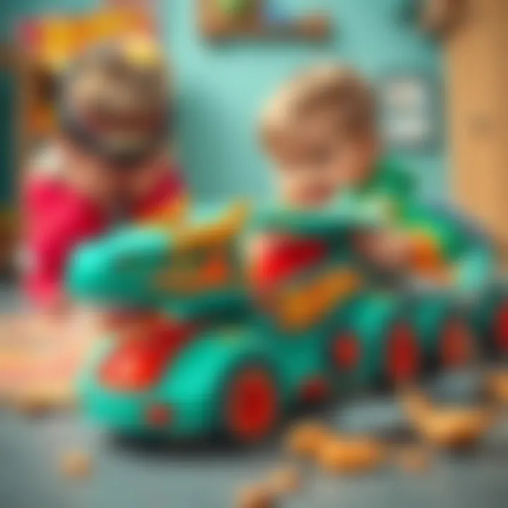 Imaginative Play with Hot Wheels Dragon Transport Children engaging with Hot Wheels dragon transport toy