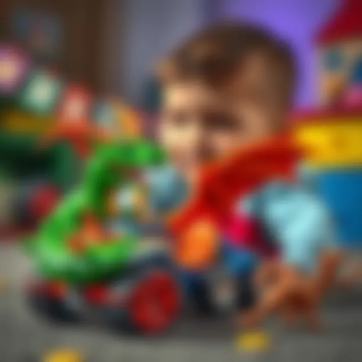 Child engaged in imaginative play with Hot Wheels Dragon Set