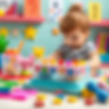 Interactive multiplication activity with colorful materials