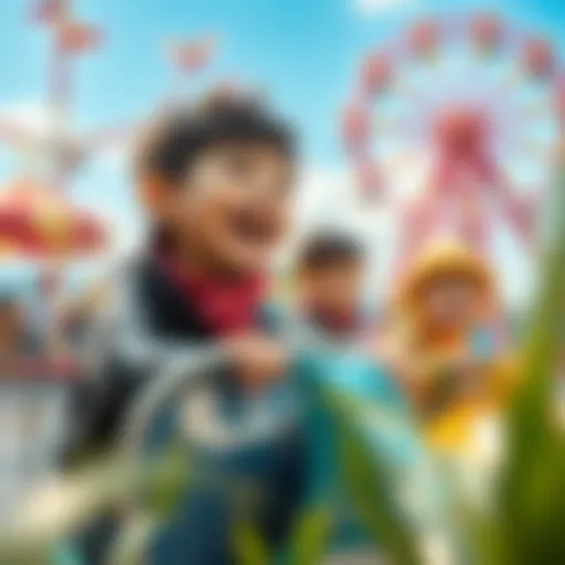 Children enjoying a fun day at an amusement park in Izmir.