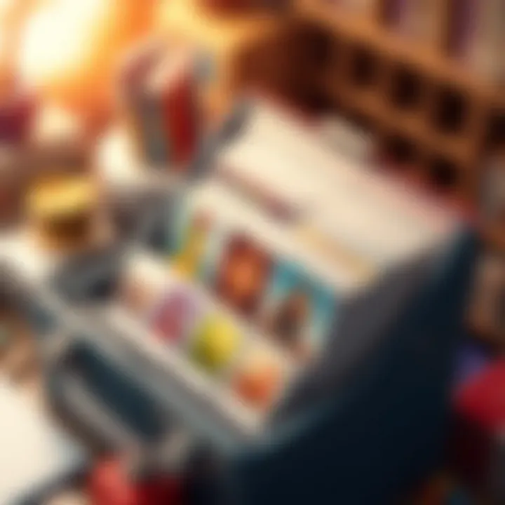 Organized Card Collection Showcasing a neatly organized card collection file with vibrant cards displayed.