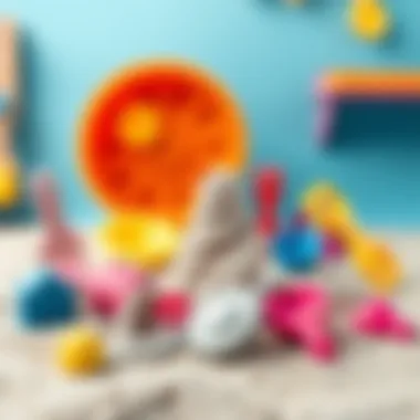 Dynamic Play Setup for Kinetic Sand Creative play setup with various kinetic sand tools