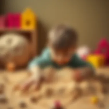 Exploring Textures through Kinetic Play Child exploring textures and forms with kinetic sand