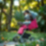 Stylish Koala baby stroller in a park setting