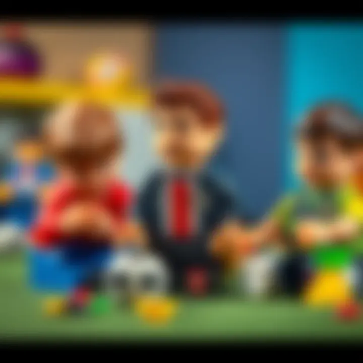 Fostering Creativity Through Play Children engaged in play with the Lego Ronaldo set, enhancing their creativity.