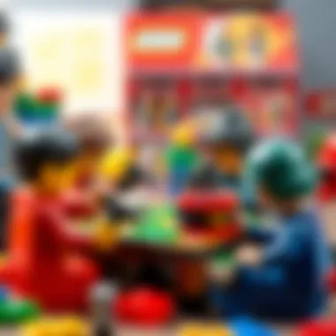 Children collaborating in a Lego war game to enhance teamwork skills Children engaging in a collaborative Lego war game
