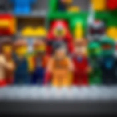 Diverse Lego figures in a strategic environment promoting creativity Lego figures representing diverse characters in a strategic setting