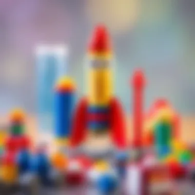 Colorful Lego rocket set inspiring creativity