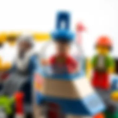 Close-up of educational Lego space set features