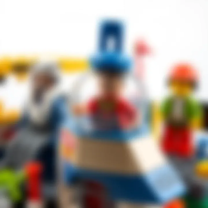 Close-up of educational Lego space set features