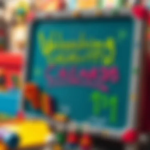 Colorful magnetic writing board showcasing creativity