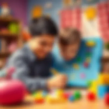 Bonding Through Creative Play Parent and child using a magnetic writing board together