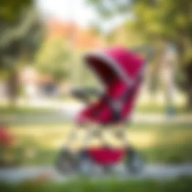 Stylish Baby Stroller in a Park Stylish baby stroller in a serene park setting