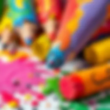 Colorful dry paint sticks for children's creativity