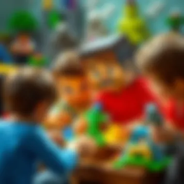 Artistic Expression in Minecraft Children engaging in Minecraft artistic activities