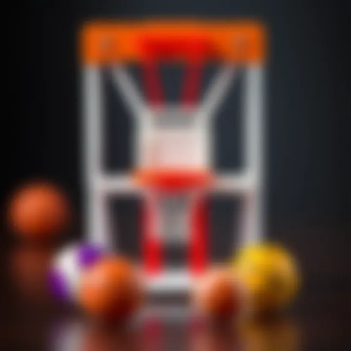 Mini basketball equipment including hoops and balls