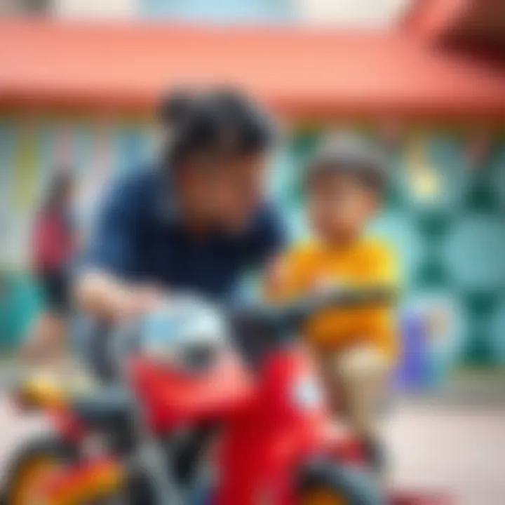 Guiding Children in Choosing the Right Mini Bike A parent and child discussing mini bike options