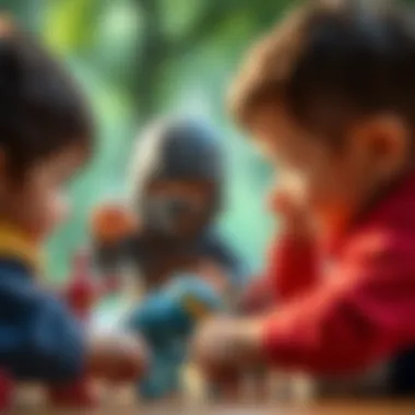 Children engaging in play with Ninja Go figures.