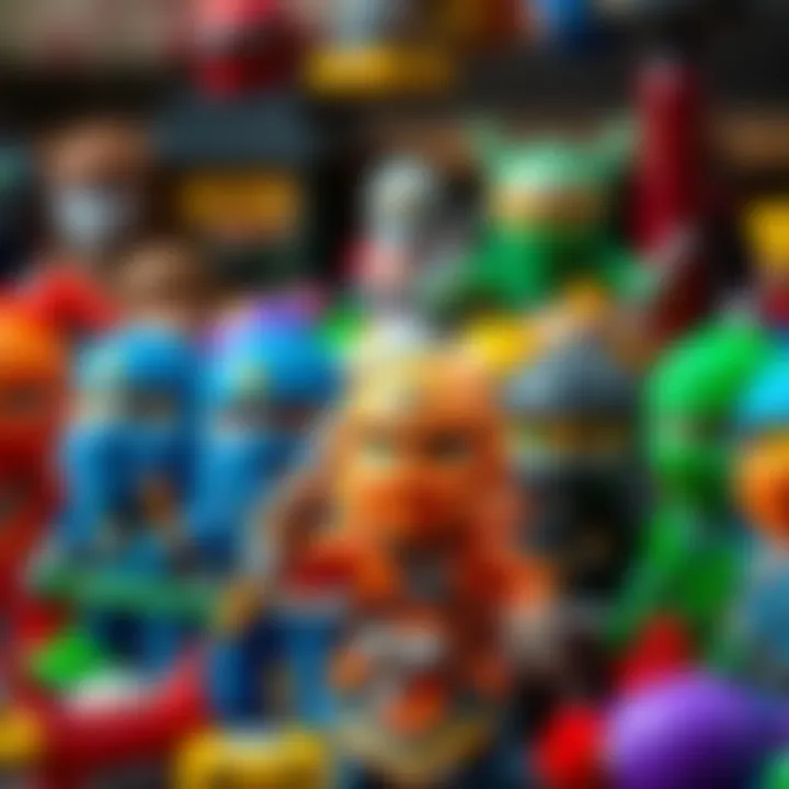 A vibrant display of various Ninja Go toys.