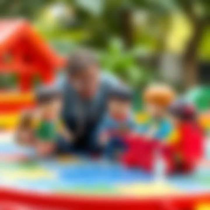 An adult supervising a playgroup for safety