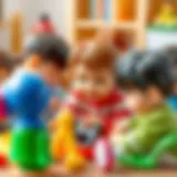 Engaging in Cooperative Play A diverse group of children engaged in cooperative play