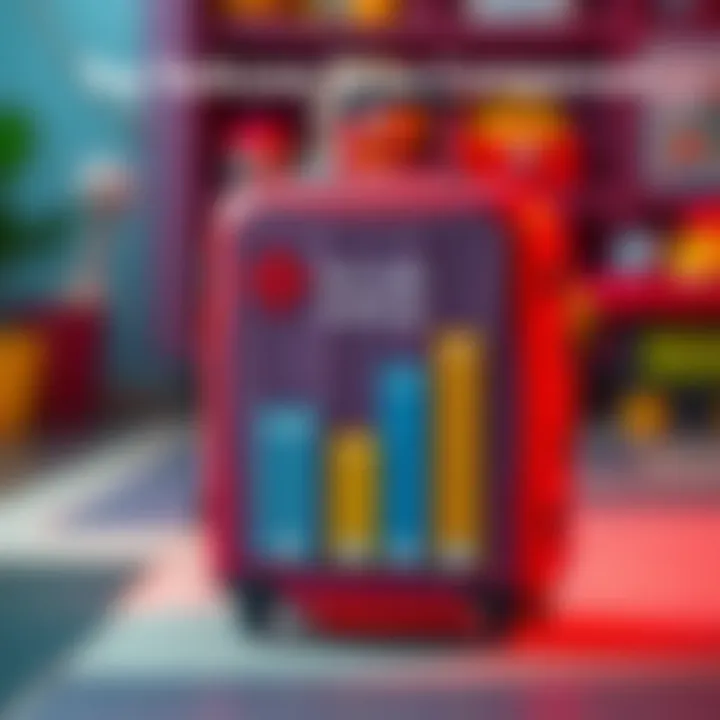 An infographic displaying the price range of toy suitcases across different brands.