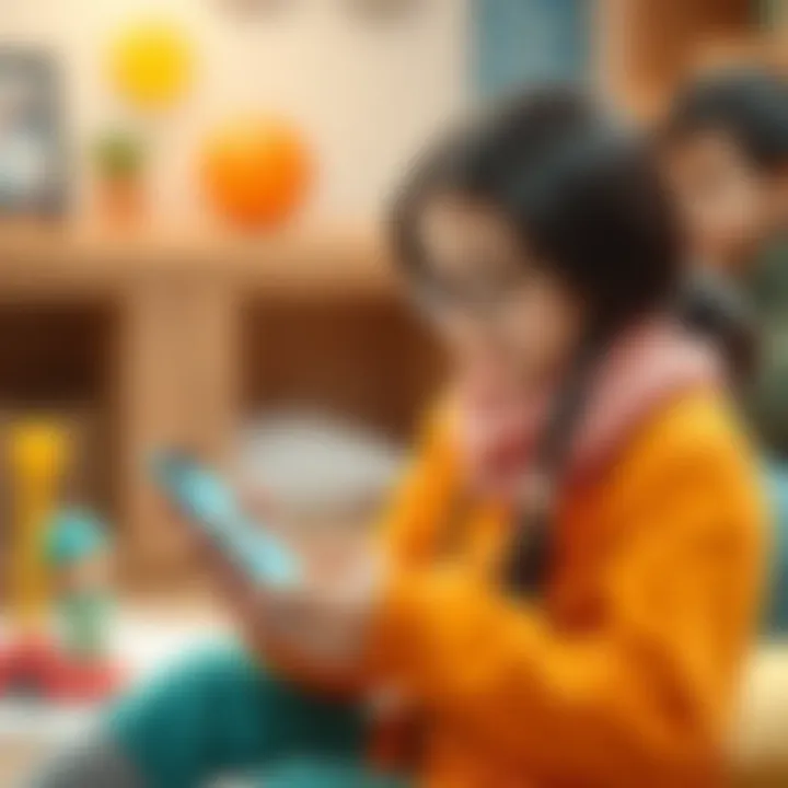 A parent using a mobile application to check toy safety standards