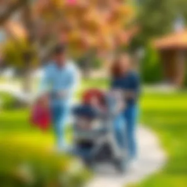 Parent and Baby Stroller Experience Parents enjoying a stroll with their baby in a high-quality stroller