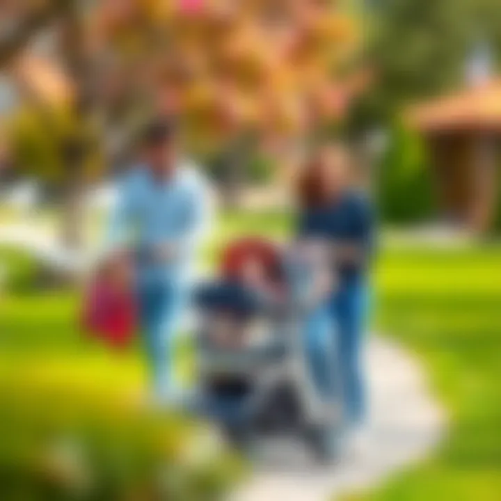 Parent and Baby Stroller Experience Parents enjoying a stroll with their baby in a high-quality stroller