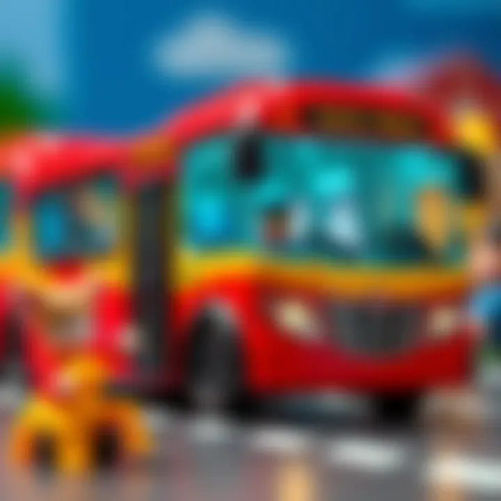 Parents choosing Tayo bus toys for their children