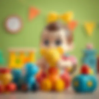 Parents evaluating educational toys for their child's development