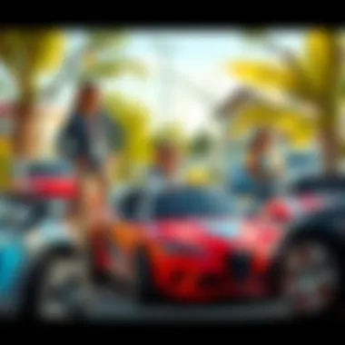 Parents Overseeing Playtime with Electric Cars Parents supervising kids while they play with electric cars