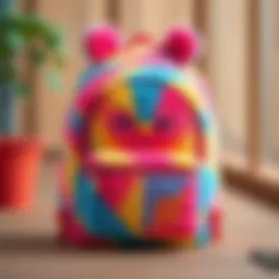 Colorful plush backpack designed for children