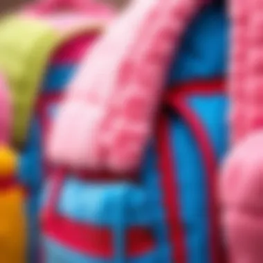 Close-up of Plush Material in Backpacks Close-up of plush material used in backpacks